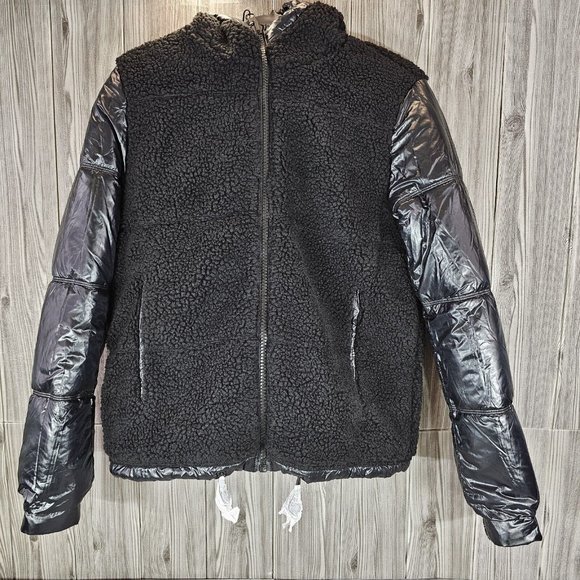 Kendall Kylie Black REVERSIBLE Puffer Coat Jacket - Women's Size M NEW - Picture 6 of 8